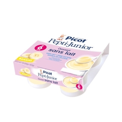 Váng Gạo Picot Pepti-Junior Pháp Cho Bé, Vị Chuối, Vỉ 4 Hộp x 100g (6M+)