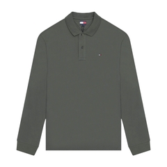 Áo Polo Tommy Hilfiger Tjm Slim Placket Ls Ext / Pewter Green