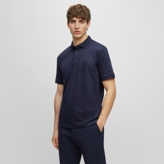 Áo Polo Hugo Boss Merserised Cotton With Logo Navy