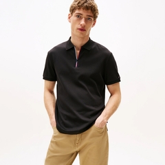 Áo Polo Tommy Hifiger Interlock Zip Reg / Black