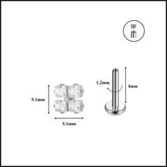 Khuyên tai đính đá hình vuông basic - Chất liệu Titanium