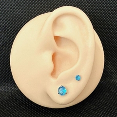 BLUE EARRING - ĐÁ XANH 2 SIZE - THÉP Y TẾ KHÔNG GỈ