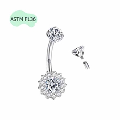 Khuyên rốn mặt trời - Titanium - 2 màu