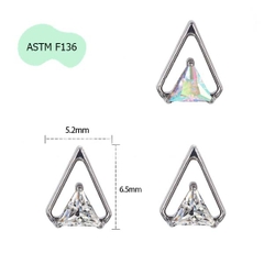 Bông tai Titanium F136 Triangle 2 màu - 1.2*8mm