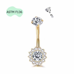 Khuyên rốn mặt trời - Titanium - 2 màu