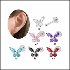 Bông tai con bướm - Titanium - 1.2*8mm