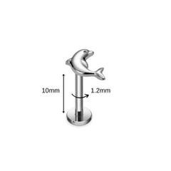 Bông tai hình cá heo 1.2*10mm - Thép không gỉ