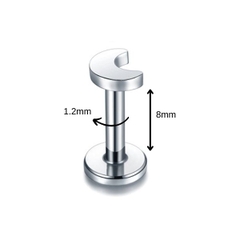 Bông tai hình mặt trăng màu bạc - 2 size - Thép 316L