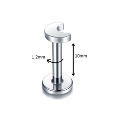 Bông tai hình mặt trăng màu bạc - 2 size - Thép 316L