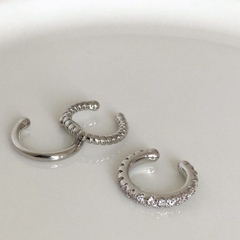 Bông tai kẹp chữ U đính đá - 8mm