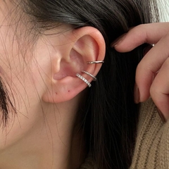 Bông tai kẹp chữ U đính đá - 8mm