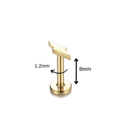 Bông tai sấm sét màu vàng - Thép không gỉ - 2 size