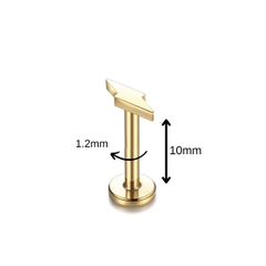 Bông tai sấm sét màu vàng - Thép không gỉ - 2 size