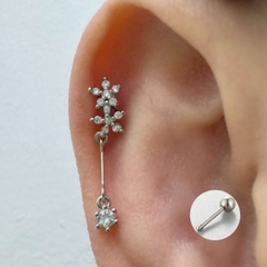 Bông tai thả rơi 5 cánh 0.8*6*3mm / Hợp kim