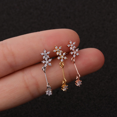 Bông tai thả rơi 5 cánh 0.8*6*3mm / Hợp kim