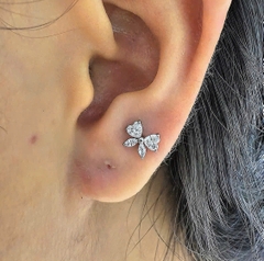 Bông tai Titan hình nơ pha lê - 1.2*8mm - 2 màu