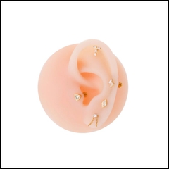 Titanium / Bông tai tòn ten - vàng - 1.2*8mm