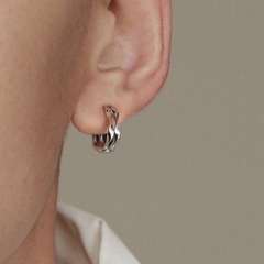 Bông tai tròn hình gợn sóng - 12mm - Hợp kim