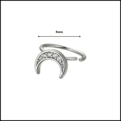 Bông tai tròn mặt trăng - 1.2*8mm/ok365vip