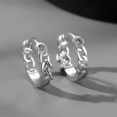 Bông tai tròn xích rỗng 12mm - Chất liệu hợp kim