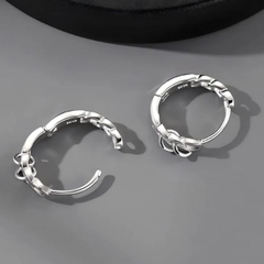 Bông tai tròn xích rỗng 12mm - Chất liệu hợp kim