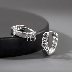 Bông tai tròn xích rỗng 12mm - Chất liệu hợp kim