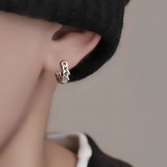 Bông tai tròn xích rỗng 12mm - Chất liệu hợp kim