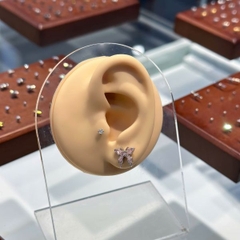 Khuyên tai bươm bướm pha lê / Hợp kim