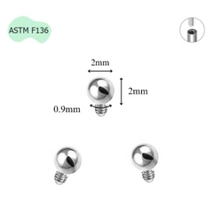 Chốt bi titan ren trong dự phòng - 3 size