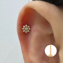 Hoa tai bông tuyết 8 cánh dễ thương / Hợp kim