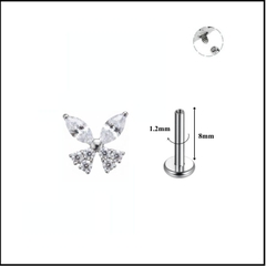 Titanium / ok365 bướm đá lấp lánh - 1.2*8mm