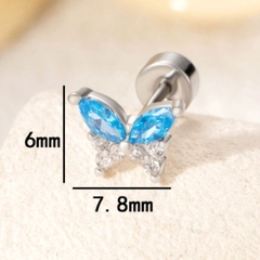 Hoa tai bươm bướm xinh / Hợp kim - 2 màu