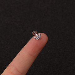 Hoa tai hình vương miện 1.2*6mm / Hợp kim