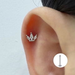 Hoa tai hình vương miện 1.2*6mm / Hợp kim