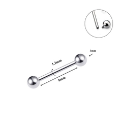 Khuyên đa năng hai đầu bi ren trong / Titanium - 2 size