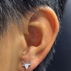 Khuyên Titan hình hươu đính đá lấp lánh - 1.2*8mm