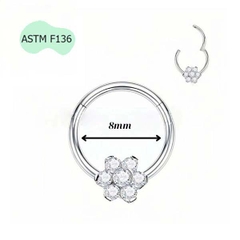 Khuyên Daith hình bông hoa Titanium - Có 2 size
