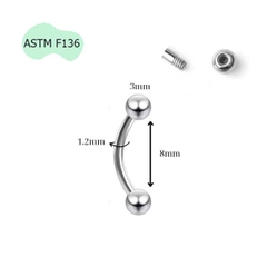 Khuyên cơ bản cho nhiều vị trí - Ren ngoài - TITAN - 2 SIZE