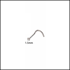 Khuyên mũi xoắn - 3 size đá - Thép không gỉ