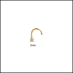 Khuyên mũi xoắn - 3 size đá - Thép không gỉ