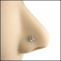 Titanium / Khuyên mũi xoắn cỏ may mắn 0.8*7mm