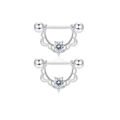 Khuyên ti siêu xinh màu bạch kim