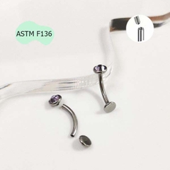 Khuyên rốn Titan mặt đá tím - Có 2 size