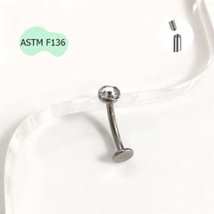 Khuyên rốn đẹp đính đá trắng - TITAN - Có 2 size