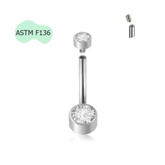 Khuyên rốn titanium mặt đá lấp lánh - Có 5 màu