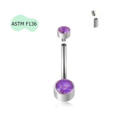 Khuyên rốn titanium mặt đá lấp lánh - Có 5 màu