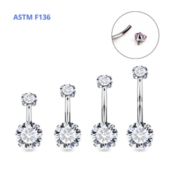 ok365vip đá tròn CZ 4 chấu - Titanium (nhiều size)