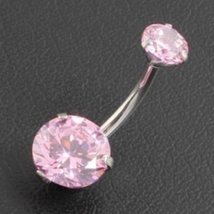 Khuyên rốn đá tròn thép không gỉ 316L - 1.6*11mm - 3 màu