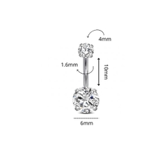 ok365vip đá tròn CZ 4 chấu - Titanium (nhiều size)