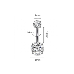 ok365vip đá tròn CZ 4 chấu - Titanium (nhiều size)